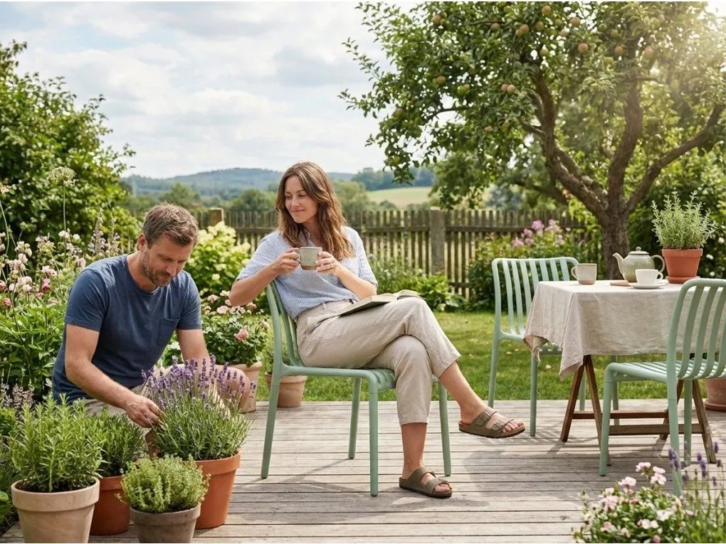 Plastikowe krzesło TREGO, zielone