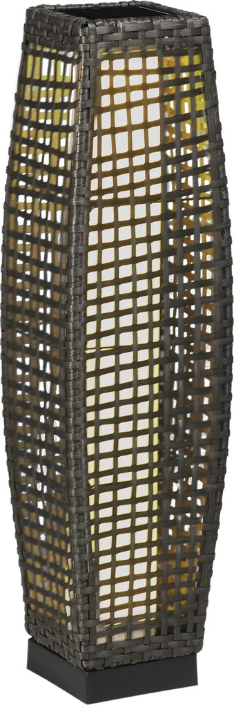 Outsunny Solarna lampa stojąca rattanowa z czujnikiem światła Automatyczna LED lampa solarna w stylu boho IP44 wodoszczelna | Aosom PL