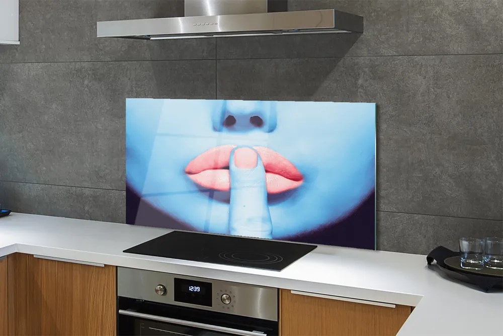 Panel nad Blat Kuchenny Kobieta z Neonowymi Ustami