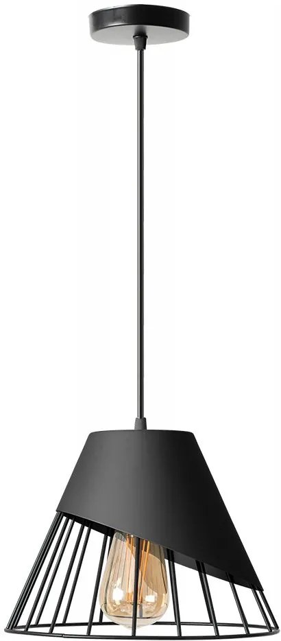 LAMPA SUFITOWA WISZĄCA KLOSZ METAL APP227-1CP CZARNA