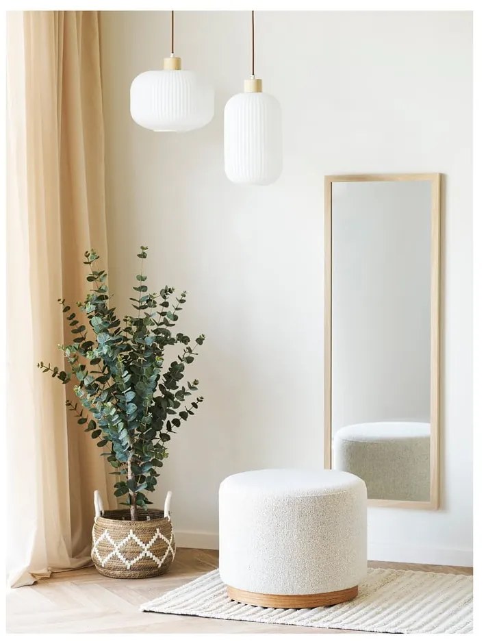 Biała lampa wisząca ze szklanym kloszem ø 30 cm Argalo – House Nordic
