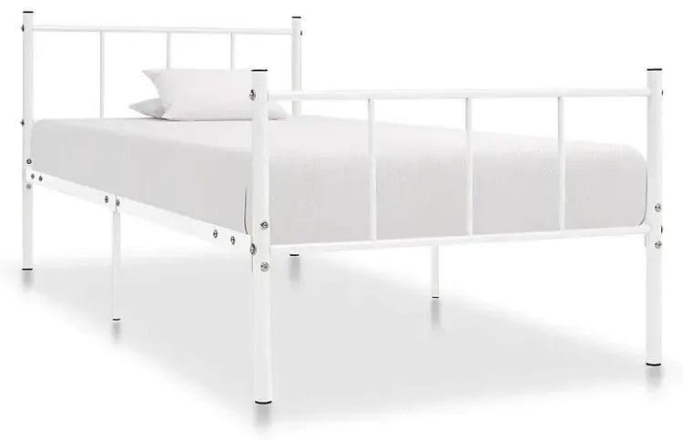Białe metalowe łóżko pojedyncze 90x200 cm - Kalea