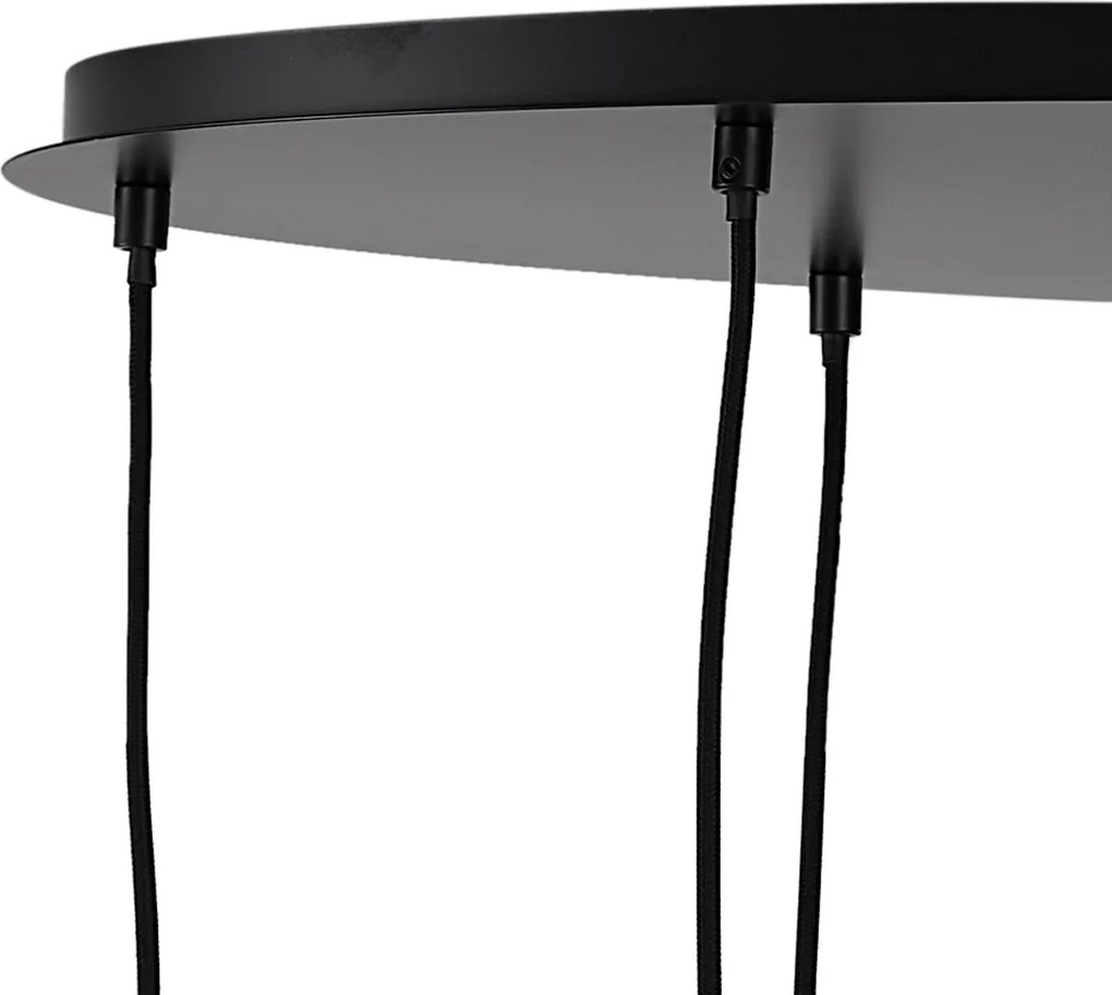 Nowoczesna lampa wisząca czarna z przydymionym szkłem 9-źródłowa - Jia