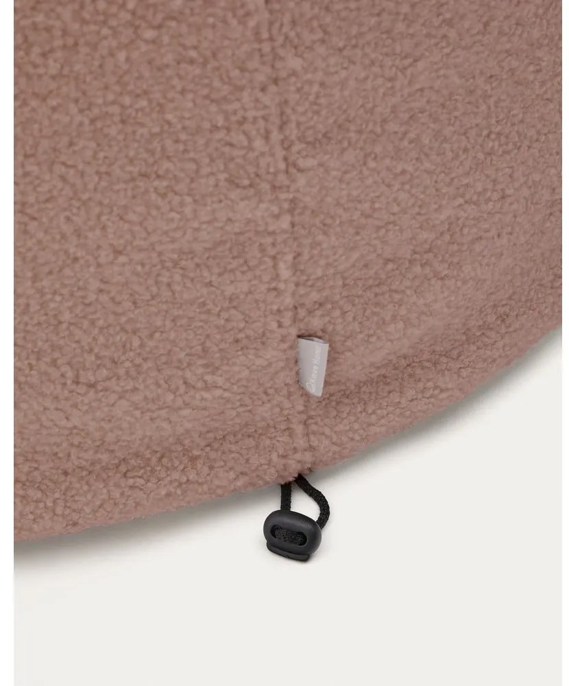 Jasnoróżowy puf z materiału bouclé Kaeli – Kave Home