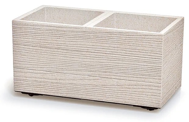 Donica ogrodowa 57 x 28,8 x 29 cm Madera Case ECO Wood biała PROSPERPLAST