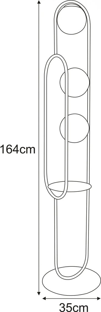 Nowoczesna lampa stojąca z półką - S824 K6-B46