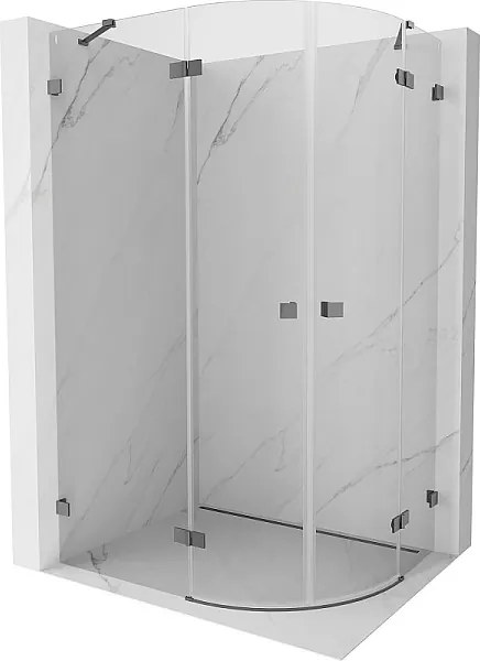 Mexen Lunar kabina prysznicowa półokrągła uchylna lewa 90 x 70 cm, transparent, gun metal - 833-090L-070P-95-00