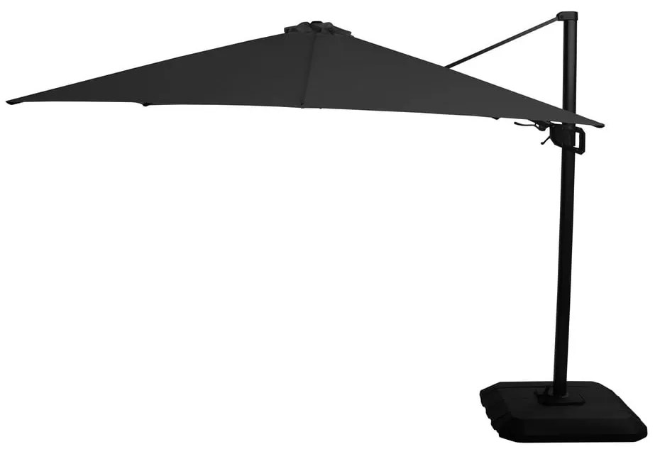 Czarny wiszący kwadratowy parasol Hartman Deluxe, 300x300 cm