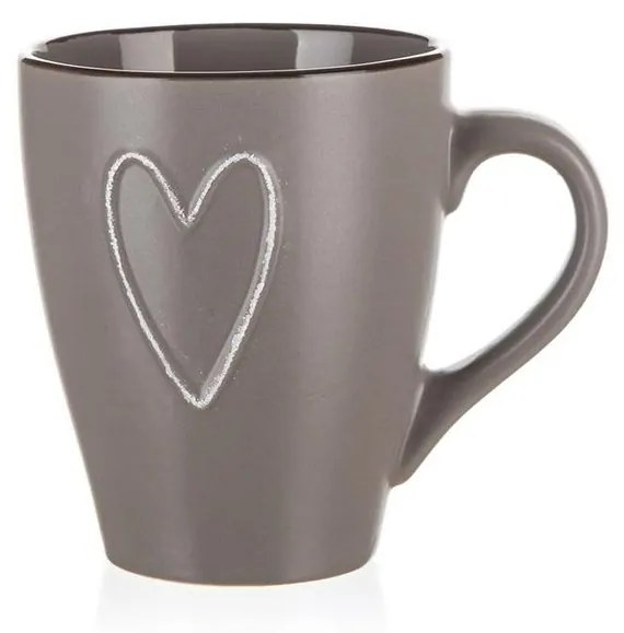 Banquet Kubek ceramiczny HEART 310 ml, 6 szt., brązowy