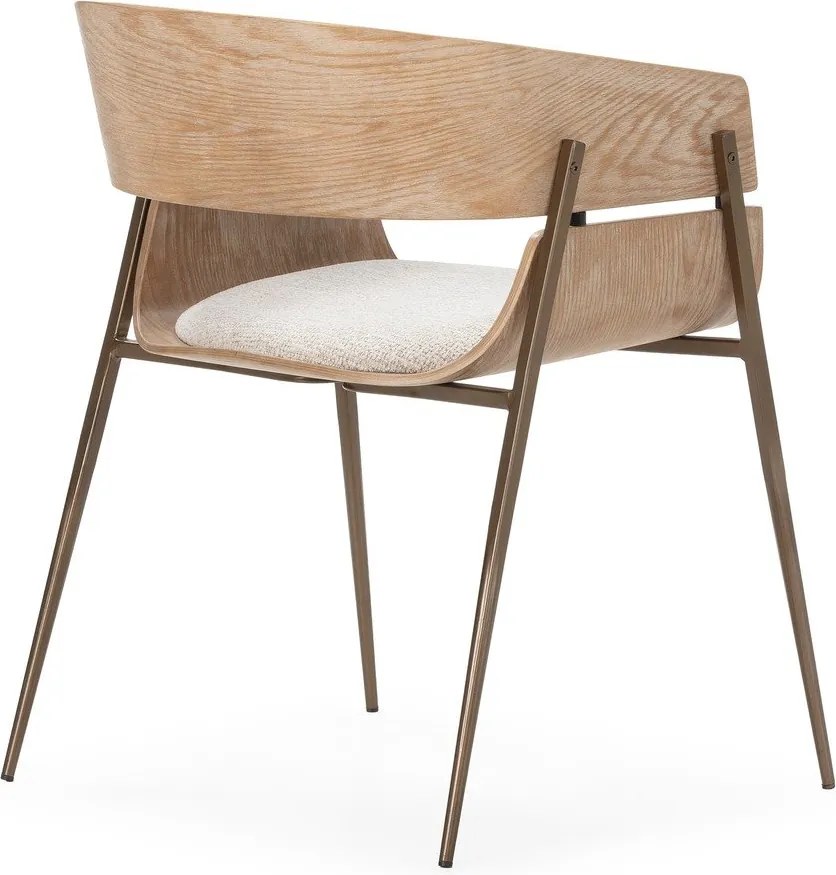 Tapicerowane fotele jadalniane zestaw z podłokietnikami 2 szt. w naturalnym kolorze Naia – MOME