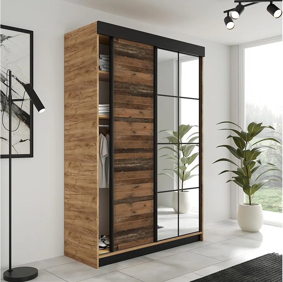 Szafa Przesuwna LAMARO 138 Dąb Craft/Old Style