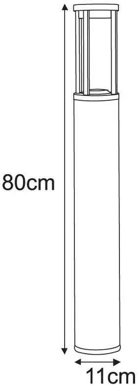 Czarna stojąca lampa zewnętrzna LED słupek - 3S S339 M9-T66