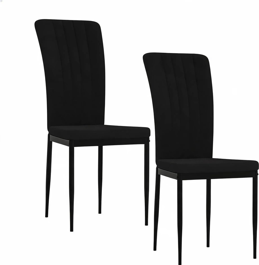 Minimalistyczne czarne krzesła welurowe 2 sztuki K9-T88
