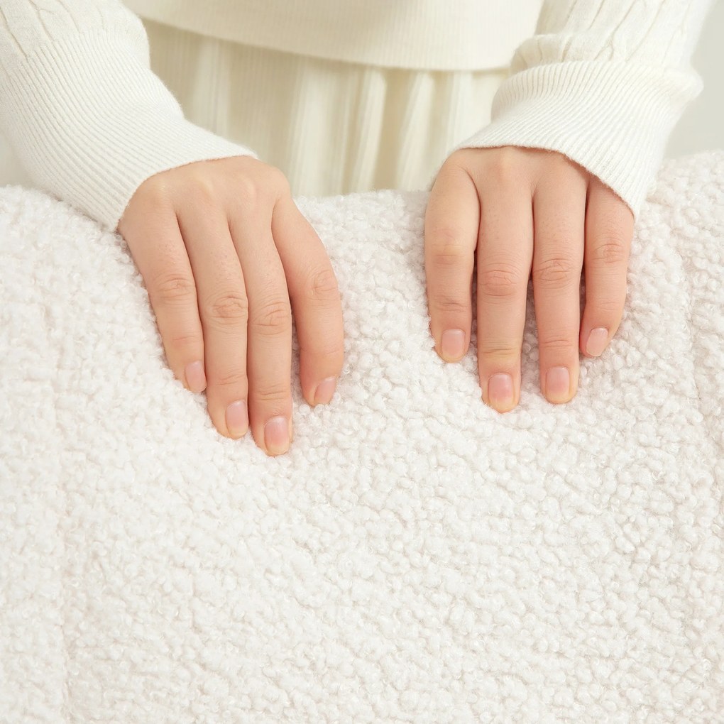 HOMCOM Fotel bujany kremowy przytulny z grubą wyściółką i antypoślizgowymi elementami | Aosom PL