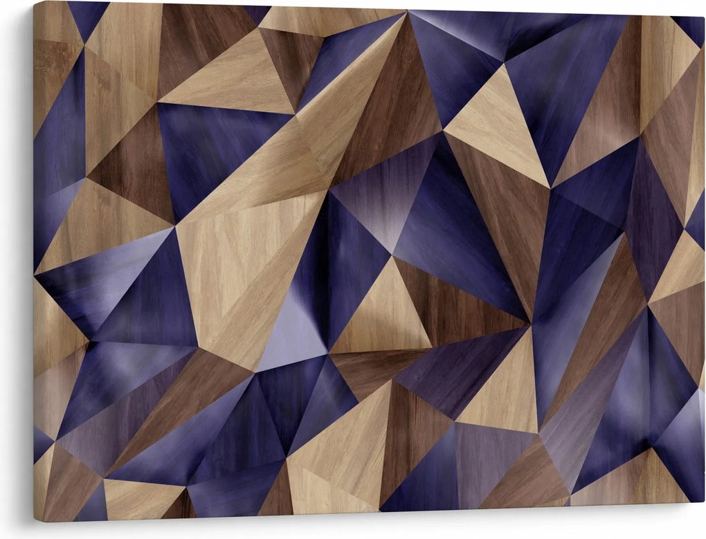 Obraz - 3D drewniane trójkąty (70x50 cm)
