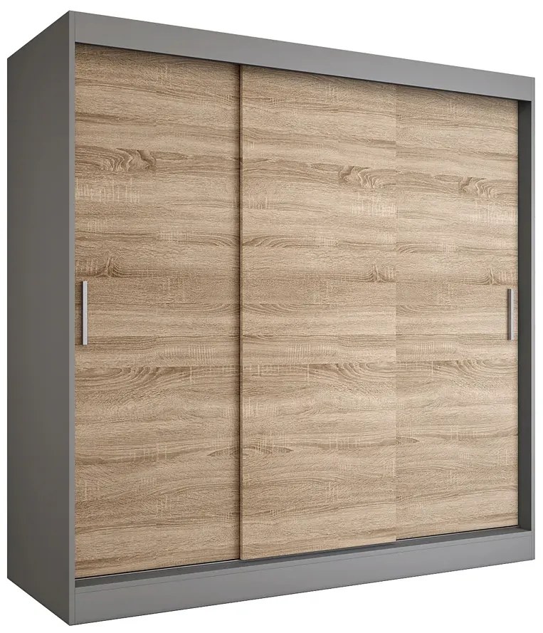 Szafa przesuwna 200 cm antracyt + dąb sonoma L7-P12