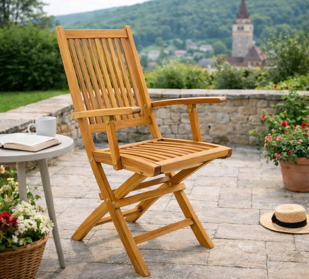 TAMAN LEVERTON FSC® - ogrodowe składane krzesło tekowe - Towar rozpakowany (N365,N513)