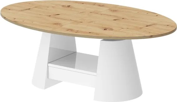 Owalny ławostół Calabro Max Hubertus dąb / połysk