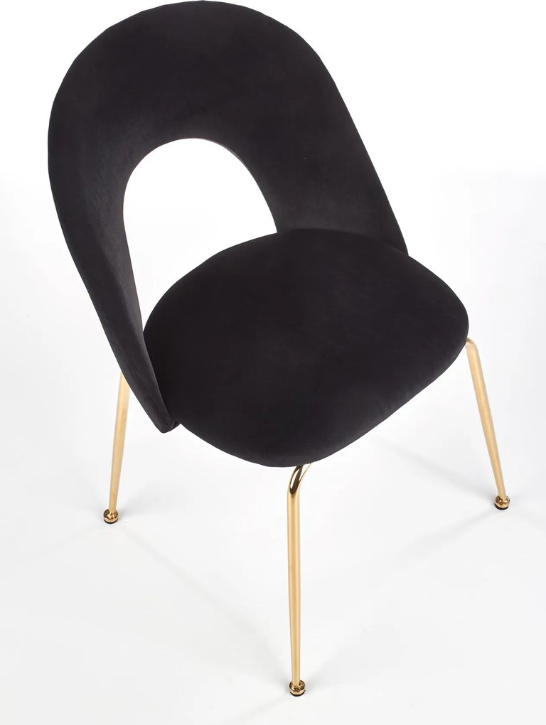 Krzesło z oparciem na złotych nogach K385