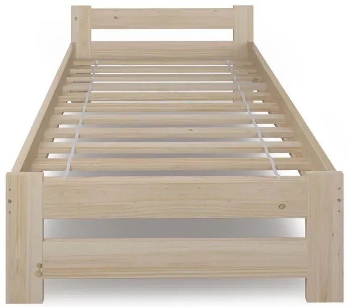 Drewniane pojedyncze łóżko sosnowe ze stelażem 100x200 W8-N57