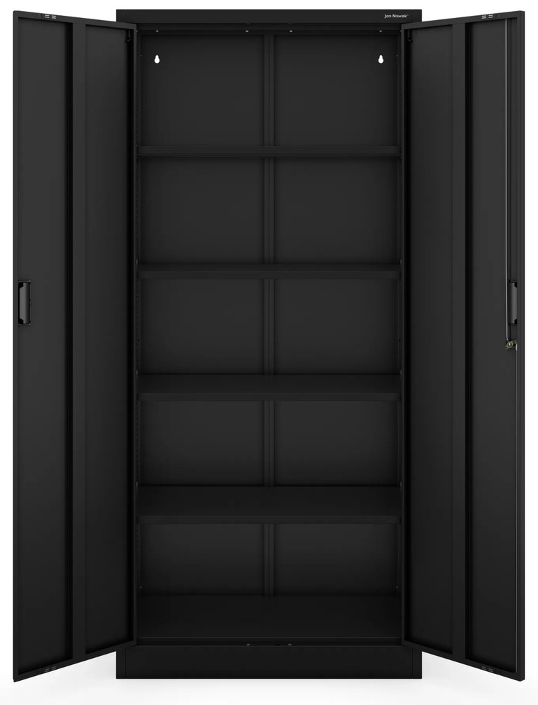 Szafa metalowa biurowa z 4 półkami czarna, 1750x800x400 mm: JAN Compact