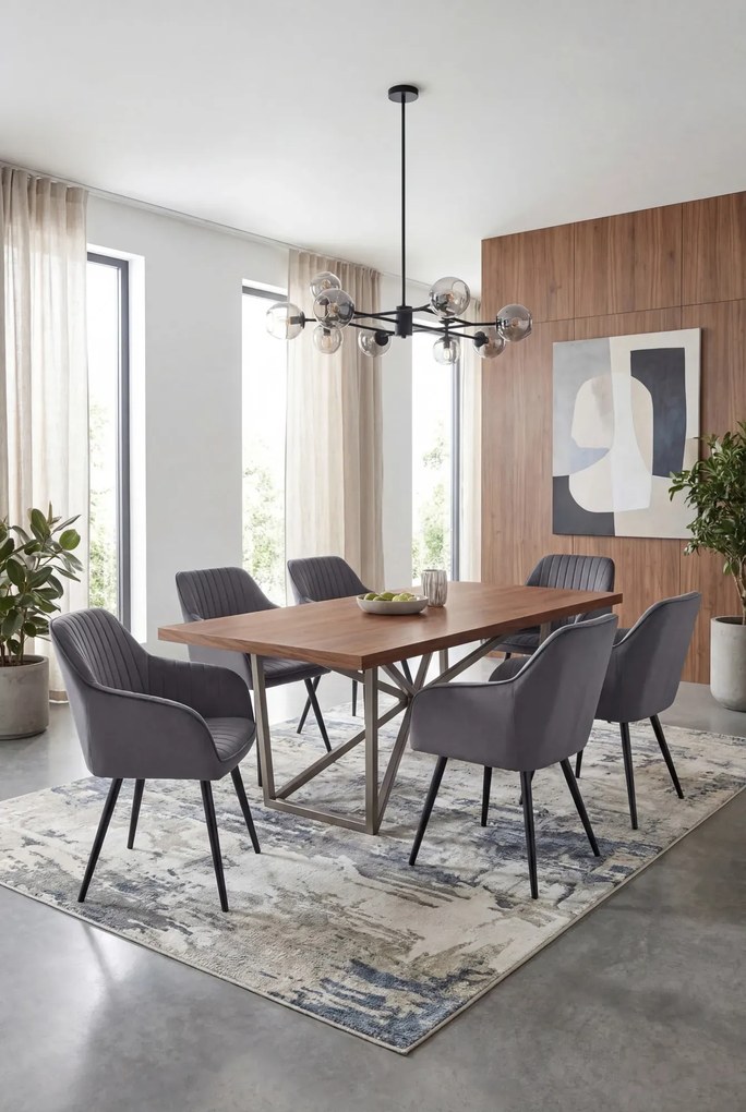 Zestaw 4 grafitowych krzeseł pikowanych P5-B43