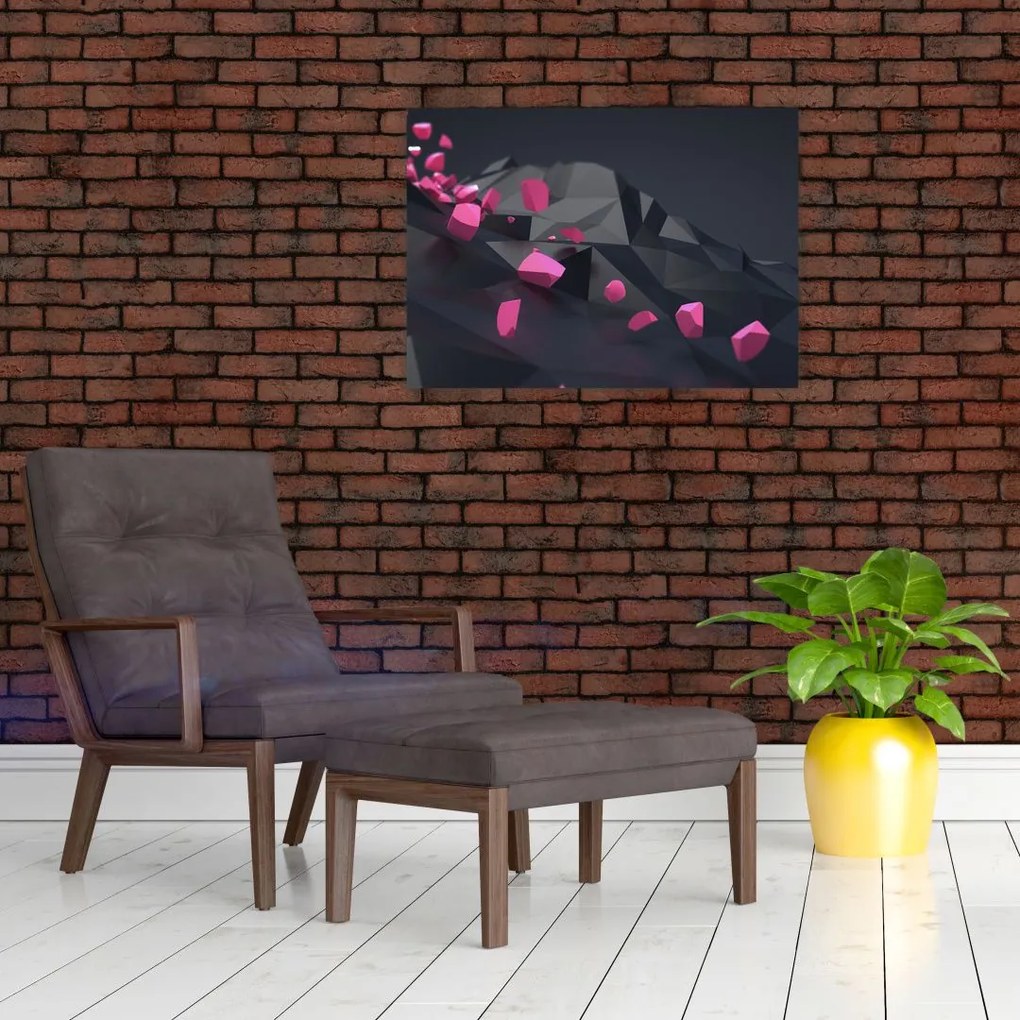 Obraz na szkle - abstrakcja 3D (70x50 cm)