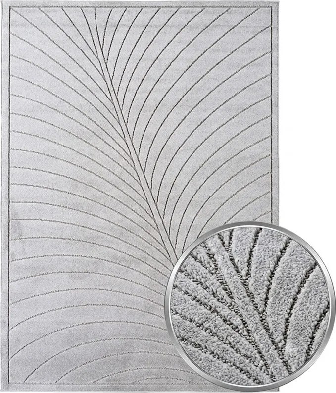 Dywan uniwersalny Nova 3D Liść szary 160 cm x 230 cm
