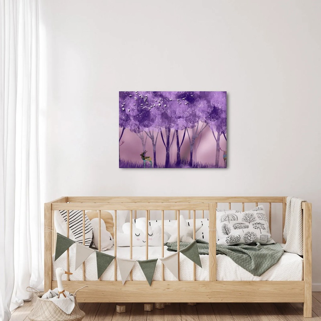 Obraz - Jeleń w magicznym lesie (70x50 cm)
