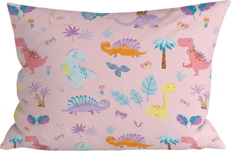 Poszewka na poduszkę z mikrofibry DINO ISLAND 50x70 cm, kolorowy