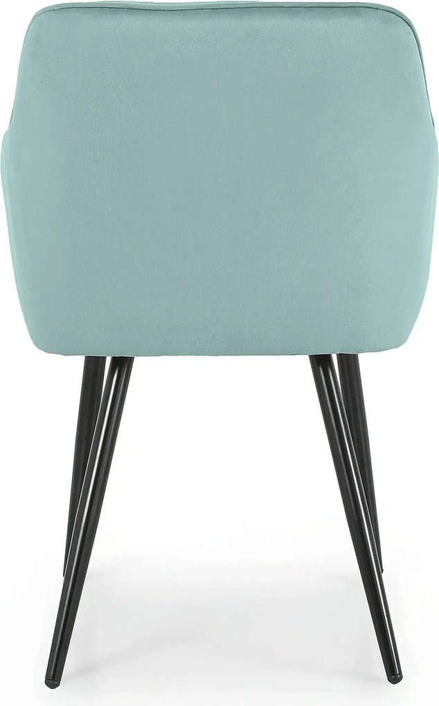 Zestaw 2 turkusowych krzeseł welurowych - Lorviano