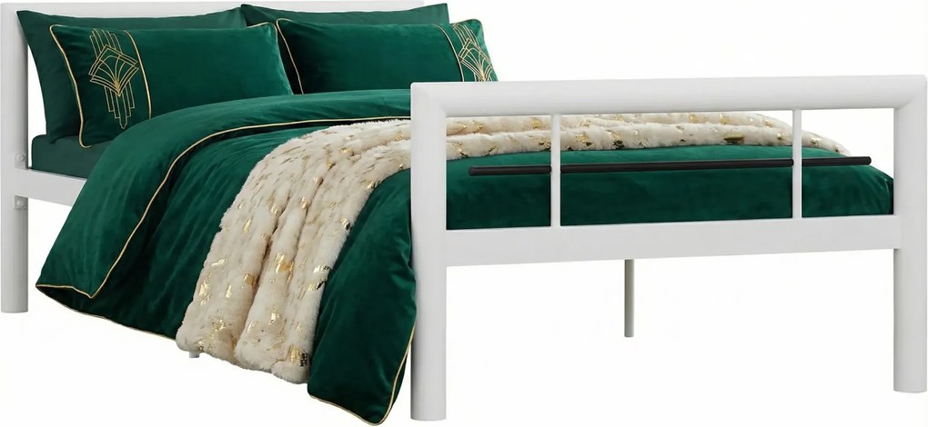 Białe metalowe łóżko pojedyncze 100x200 cm W0-E76