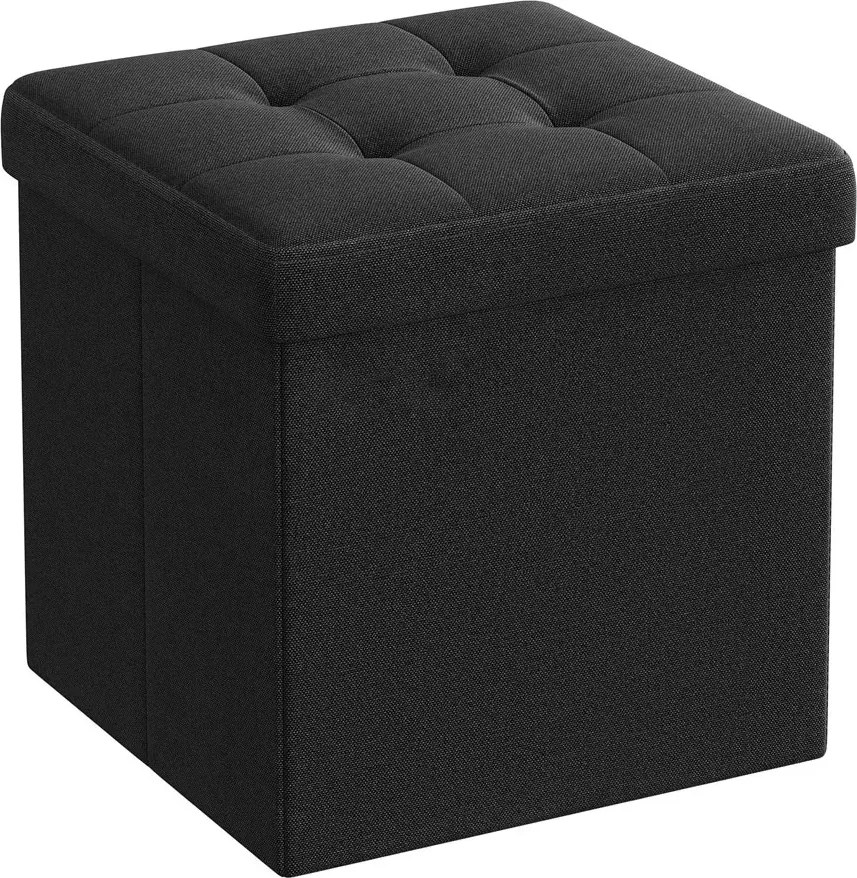 Czarna Pikowana Pufa Tapicerowana D6-B25