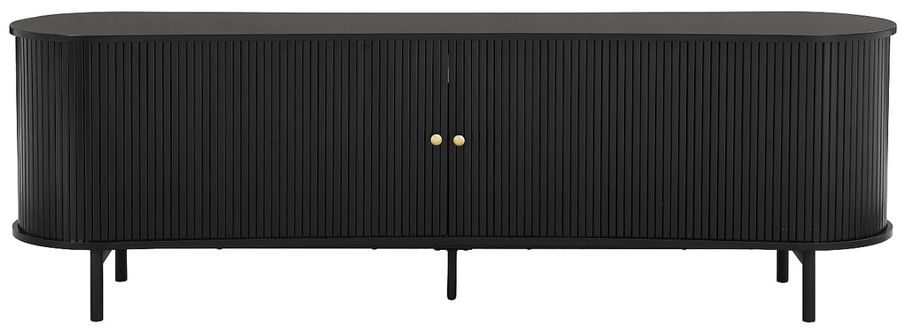 Szafka RTV z 2 przesuwnych drzwiczek z MDF - Czarny - SEVATO