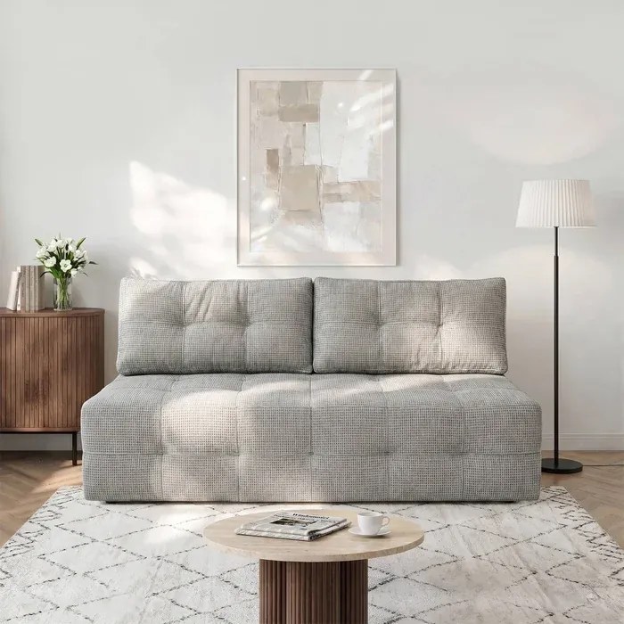 Sofa z Funkcją Spania MORANA Szara Szenil Nowoczesna