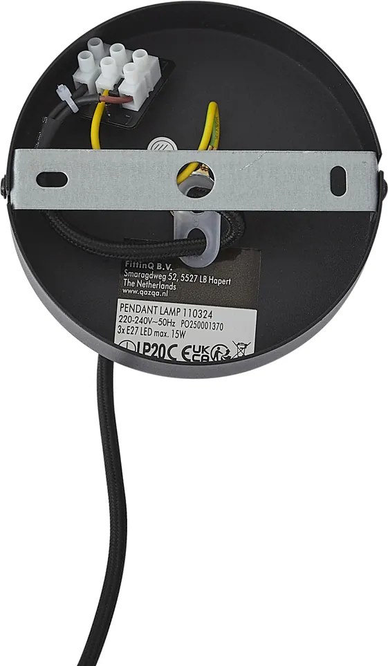 Nowoczesna lampa wisząca ciemny brąz z taupe 50 cm 3-źródła światła - Drum Duo