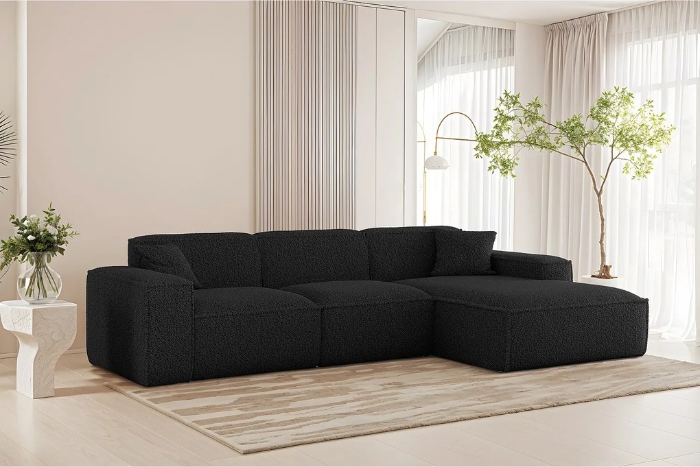 Narożnik Luga L Prawy tkanina Sven 19 czarny