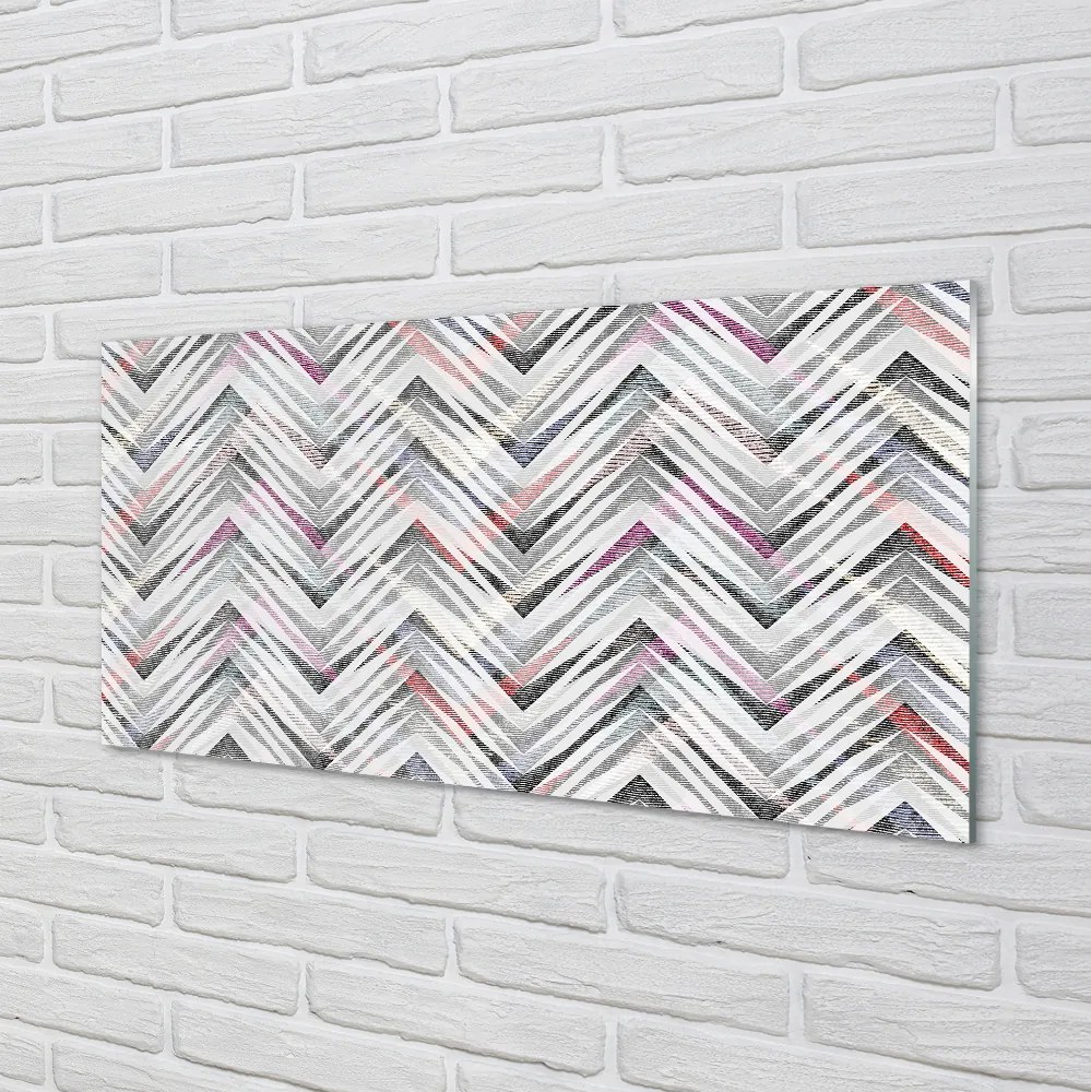 Panel szklany do Kuchni Kolorowy Wzór Jodełki