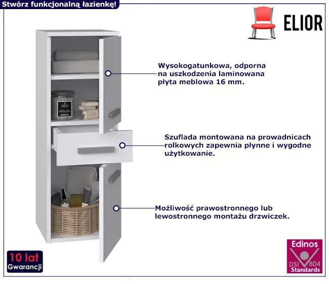 Niski Słupek Biały Łazienkowy D6-D01
