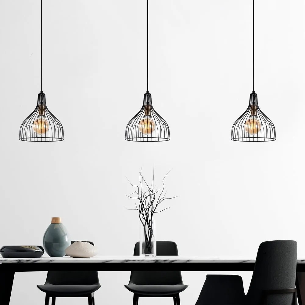 Czarna lampa wisząca z metalowym kloszem ø 25 cm Cafu – Opviq lights