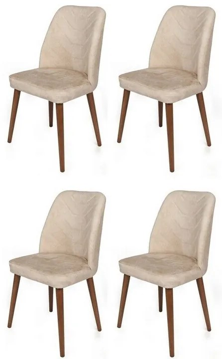 Zestaw krzeseł do jadalni Dallas Beige and Brown, 4 szt., 4 szt.