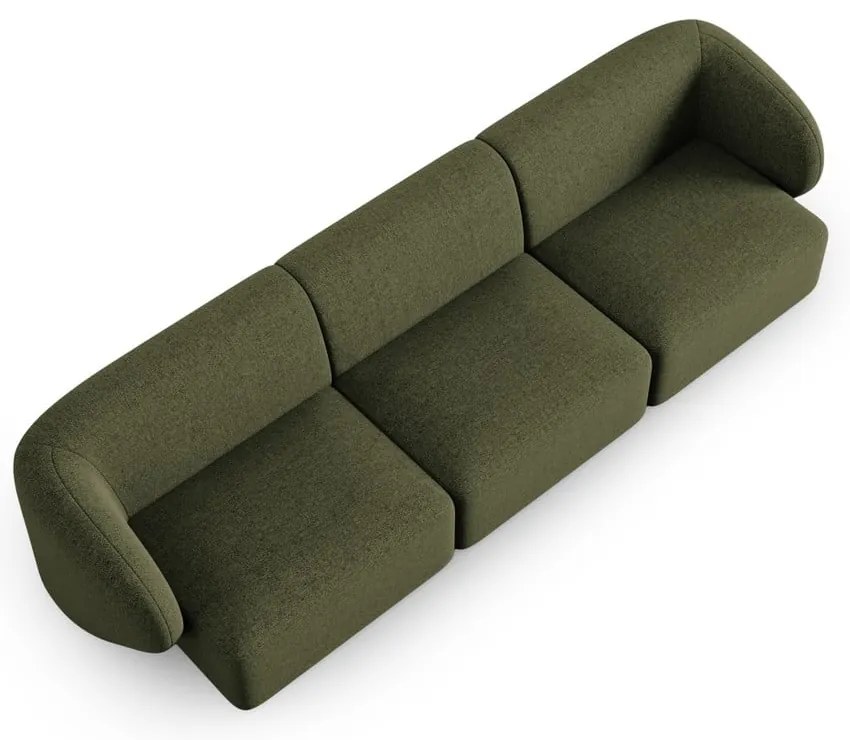 Zielona sofa z tkaniny szenilowej 266 cm Paolo – Milo Casa