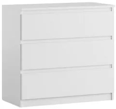 Komoda BASIC 3 szuflady – Biała | 80x75x40 cm