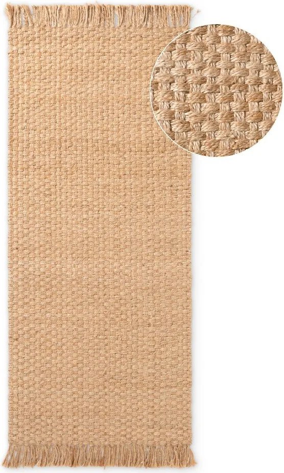 Dwustronny chodnik z juty tkany ręcznie w naturalnym kolorze 80x200 cm Fjord – Hanse Home