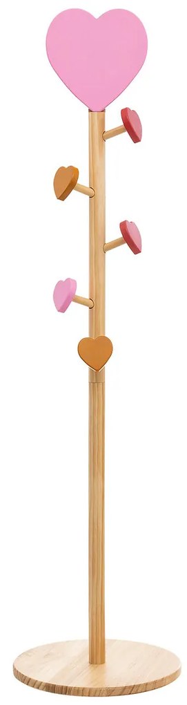 Wieszak stojący dla dzieci LOVE, haczyki serduszka, 135 cm