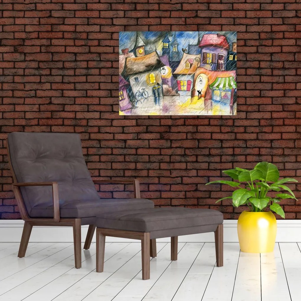 Obraz na szkle - Deszczowy wieczór (70x50 cm)