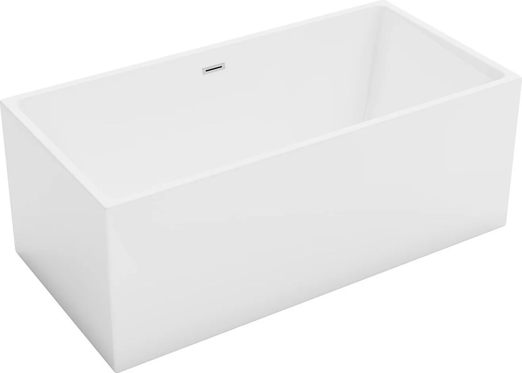 Częściowo wolnostojąca wanna prostokątna - 248 l - 170 x 80 x 58 cm - Biała - Akrylowa - PIKAIA
