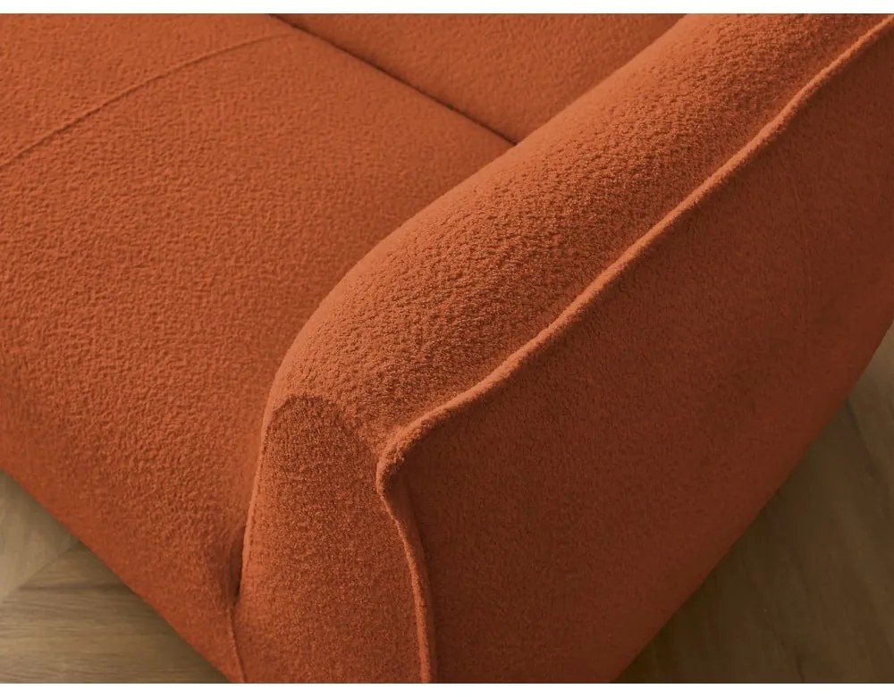 Pomarańczowa sofa z materiału bouclé 242 cm Giorgia – Bobochic Paris