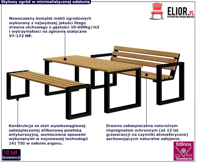 Zestaw mebli ogrodowych 150 - Norin 2X