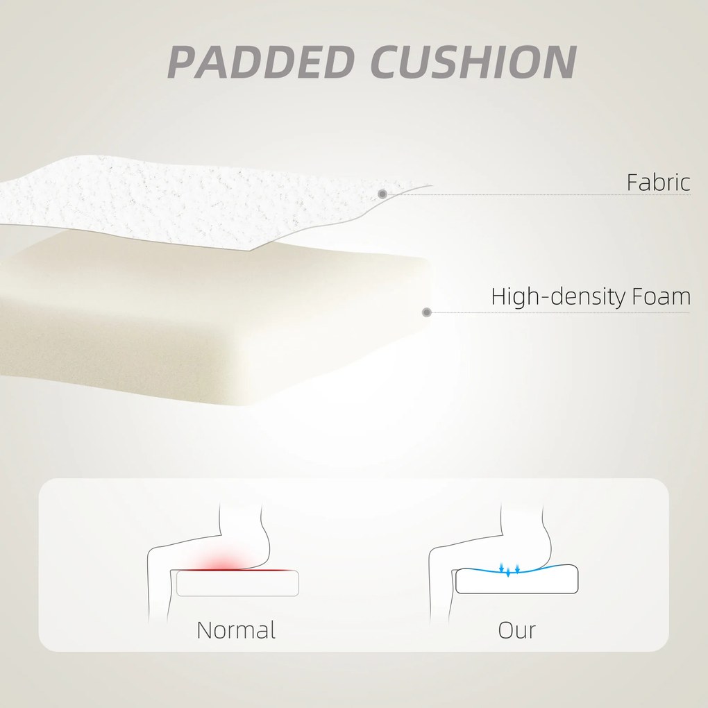 HOMCOM Fotel Biurowy, Sercowate Oparcie, Obity, Biały